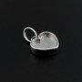 8MM Heart Bezel Settings for Breast Milk Resin Solid Back 925 Sterling Silver Pendant Charm DIY Supplies 1431080