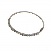 1Pcs 3MM Round Bezel 20 Stones Solid 925 Sterling Silver Prong Bezel 60MM Open Bracelet Bangle Settings DIY Supplies 1900210