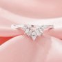 Curved Moissanite Stackable Ring,Solid 14K 18K Gold Ring,Dainty Stacker Ring,Stackable Ring,DIY Ring Supplies 1295000