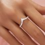 Curved Moissanite Stackable Ring,Solid 14K 18K Gold Ring,Dainty Stacker Ring,Stackable Ring,DIY Ring Supplies 1294997