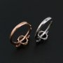 Oval Prong Ring Settings Solid 925 Sterling Silver Rose Gold Plated Angel Wing Adjustable Ring Bezel DIY Supplies 1224074