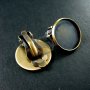 10pcs 18mm round setting bezel tray shiny bronze plated brass earring clip DIY supplies 1701057