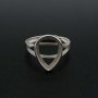 1Pcs Pear Bezel Ring Settings Blank Adjustable Simple Split Shank Solid 925 Sterling Silver DIY Tray for Cabochon Gemstone 1294180