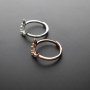 1Pcs 3MM Middle 2MM Two Sides Bezel Round Simple Rose Gold Silver Gemstone Cz Stone Prong Bezel Solid 925 Sterling Silver Adjustable Ring Settings Moon 1214035