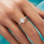 Keepsake Breast Milk Resin Pear Bezel Ring Settings,Solid Back Solid 925 Sterling Silver Ring,Minimalist Pear Ring,DIY Ring Supplies 1294950