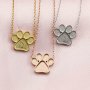 13MM Keepsake Dog Paw Bezel Settings for Resin Solid 14K/18K Gold Pendant with Necklace Chain DIY Memory Jewelry Supplies 1431124-1