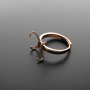 1Pcs Irregular Stone Prong Claw Bezel Solid 925 Sterling Silver Adjustable Ring Settings Rose Gold Plated DIY Supplies Findings 1294144
