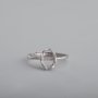 1Pcs 6X8MM Oval Silver Rose Gold Gemstone Cz Stone Crown Prong Bezel Solid 925 Sterling Silver Adjustable Ring Settings 1224019