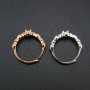 1Pcs 4MM Round Vintage Style Rose Gold Plated Solid 925 Sterling Silver DIY Adjustable Prong Ring Settings Blank for Gemstone 1210058