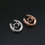 1Pcs 5MM Round Prong Pendant Settings Horseshoe Rose Gold Plated Solid 925 Sterling Silver Charm Bezel Tray DIY Supplies 1411266