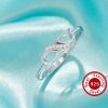 Two Stones 4x6MM Pear Prong Ring Settings,Infinity Solid 925 Sterling Silver Ring,CZ Stone Art Deco DIY Ring Supplies 1295037-1