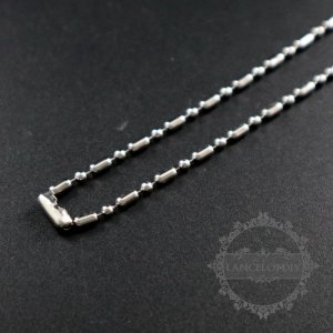 6pcs 22inches 2.5mm thick stainless steel beads rhodium necklace chain 1322041