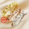 4MM Heart Prong Ring Settings 5 Stones Rose Gold Plated Solid 925 Sterling Silver DIY Ring Bezel Supplies 1294349