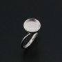 8MM Round Bezel Ring Settings Solid Back Breast Milk Resin 925 Sterling Silver DIY Bypass Shank Adjustable Ring 1212072