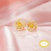 Keepsake Breast Milk Resin Ball Round Pin Solid 14K 18K Gold Studs Earrings Settings For Half Drilled Pearl Bead,DIY Earring Supplies 1705081