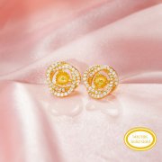 Keepsake Breast Milk Resin Ball Round Pin Solid 14K 18K Gold Studs Earrings Settings For Half Drilled Pearl Bead,DIY Earring Supplies 1705081