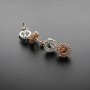 1Pair 4-8MM Round Rose Gold Solid 925 Sterling Silver DIY Prong Studs Earrings Settings Bezel 1706028