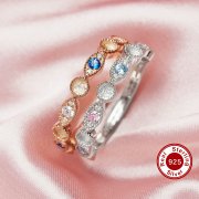 Keepsake Breast Milk Resin Round Bezel Birthstone Ring Settings,Solid 925 Sterling Silver Ring,Stackable Ring,DIY Ring Blank Supplies 1294717