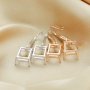 1Pair 8x10MM Rectangle Hook Earrings Settings Rose Gold Plated Solid 925 Sterling Silver Bezel DIY Supplies for Gemstone Jewelry 1706059