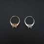 1Pcs 6.5-9MM Halo Round Prong Bezel Rose Gold Plated Solid 925 Sterling Silver Adjustable Ring Settings for Moissanite Gemstone DIY Supplies 1210054