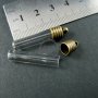 5pcs 6x27mm transparent tube glass bottle 3mm mouth bronze bail perfume vial pendant wish charm DIY supplies 1810279