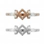 4MM Square Prong Ring Settings,Art Deco Solid 925 Sterling Silver Rose Gold Plated Ring,Vintage Style Ring,DIY Ring Supplies 1294653