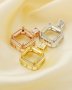 10MM Square Prong Pendant Settings,Simple Solid 925 Sterling Silver Rose Gold Plated Charm,Luxury Pendant Blank Settings,DIY Pendant Charm Tray 1431168