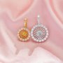 Keepsake Breast Milk Resin Ball Round Pin Pendant Settings for Half Drilled Pearl Bead,Solid 14K 18K Gold Pendant Charm,DIY Pendant Supplies 1411460