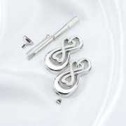 Keepsake Ash Canister Cremation Urn Set Big Double Infinity Stainless Steel Wish Vial Pendant Prayer Box 18x37MM 1190038