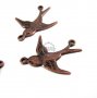 10pcs two loops 17x19MM vintage antiqued copper red brass swallow bird charm,pendant,antiqued brass stamping charm 1810125