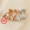 1Pair 5-6MM Triangle Solid 925 Sterling Silver Rose Gold Tone DIY Prong Studs Earrings Settings Bezel 1706022