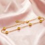 Six Stones 4MM Keepsake Breast Milk Resin Round Bezel Bracelet Settings,Solid Back Solid 14K 18K Gold Bracelet,DIY Bracelet Supplies 6.5''+2'' 1900344