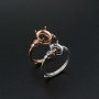 1Pcs Oval Prong Ring Settings Blank Adjustable Simple Rose Gold Plated Solid 925 Sterling Silver DIY Bezel for Gemstone 1224044