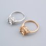 8MM Round Prong Ring Settings Simple Shank Solid 925 Sterling Silver Rose Gold Plated Set Size DIY Ring Bezel for Gemstone Supplies 1210103