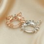 8x10MM Oval Prongs Pendant Settings,Animal Crab Rose Gold Plated Solid 925 Sterling Silver Charm Bezel,DIY Gemstone Supplies 1431141