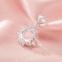 Halo Round Prong Pendant Settings,Flower Solid 14K 18K Gold Pendant,Moissanite Diamond Round Pendant,DIY Pendant Supplies 1411437