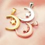 16MM Moon Star Mother Baby Keepsake Breast Milk Bezel Settings for Resin Solid 14K Gold DIY Pendant Bezel 1431120-1