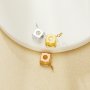 7MM Round Prong Bezel Pendant Settings,Rose Gold Plated Stainless Steel Pendant Charm,Minimalist Round Pendant,Simple Pendant Blank 1411432