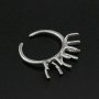 Three Stones Irregular Prong Claw Ring Settings Solid 925 Sterling Silver Raw Stone Adjustable Bezel Ring DIY supplies findings 1212071