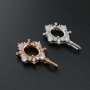 1Pcs Oval Prong Pendant Settings Snow Flake Rose Gold Plated Solid 925 Sterling Silver Filigree Gemstone Charm Bezel Tray DIY Supplies 1421132