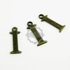 10pcs 15x10mm vintage kawaii metal alphabet letter I bronze brass pendant charm packs assortment 1810064