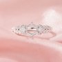 Halo Hexagon Prong Ring Settings,Tree Branch Leaf Solid 14K 18K Gold Moissanite Ring,Dainty Art Deco Ring,DIY Ring Supplies 1294975