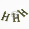 10pcs 15x10mm vintage kawaii metal alphabet letter H bronze brass pendant charm packs assortment 1810063