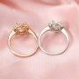 Keepsake Breast Milk Round Halo Prongs Ring Settings Resin Solid 14K Gold with Moissanite Accents DIY Flower Ring Blank Band 1210051-1
