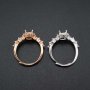 1Pcs 5x7MM Oval Bezel Marquise Accents Rose Gold Plated Solid 925 Sterling Silver Adjustable Prong Ring Settings Blank for Gemstone 1224033