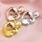 Keepsake Breast Milk Bezel 6MM Heart Pendant Settings Mother Child Solid 14K/18K Gold DIY Memory Jewelry Supplies 1431130-1