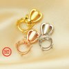 8MM Round Four Prongs Pendant Settings,Solid 925 Sterling Silver Rose Gold Plated Charm,DIY Charm Bezel For Gemstone 1411338