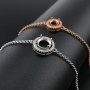 1Pcs 6-8MM Round Prong Bezel Bracelet Settings Halo Rose Gold Plated Solid 925 Sterling Silver Tray for Gemstone 6''+1.6'' 1900245