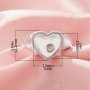 Keepsake Breast Milk Resin Heart Bezel Ring Settings,Birthstone Solid 925 Sterling Silver Ring,Solid Back Heart Ring,DIY Ring Supplies 1295058-1