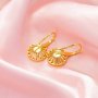 Keepsake Breast Milk Resin Ball Round Pin Hoop Earrings Settings For Half Drilled Pearl Bead,Solid 14K 18K Gold Earrings,DIY Earring Supplies 1705079